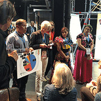 Yinson Rodriguez beim Speeddating mit ProduzentInnen